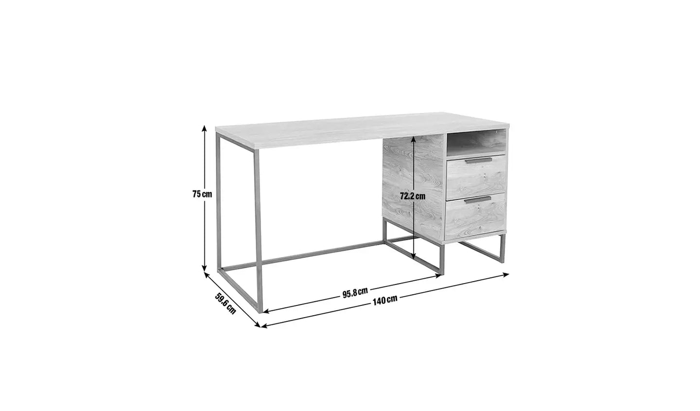 Habitat Nomad 2 Drawer Desk - Oak